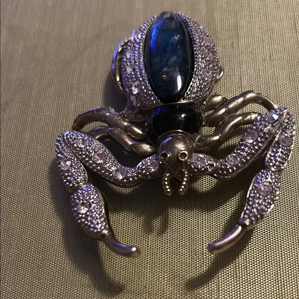 Big Beetle  Brooch with Blue stone. Unique maybe Scary!!!!.